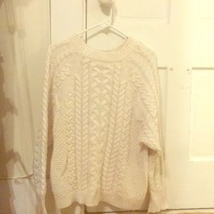 White knit sweater